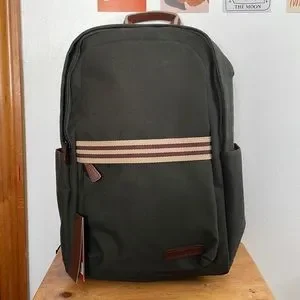 Baekgaard | Bags | Teddy Zipper Backpack In Green Canvas By  display picture 1